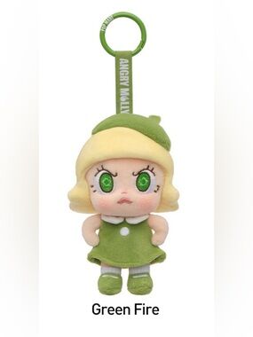 Angry Molly Plush Pendant - Green Fire